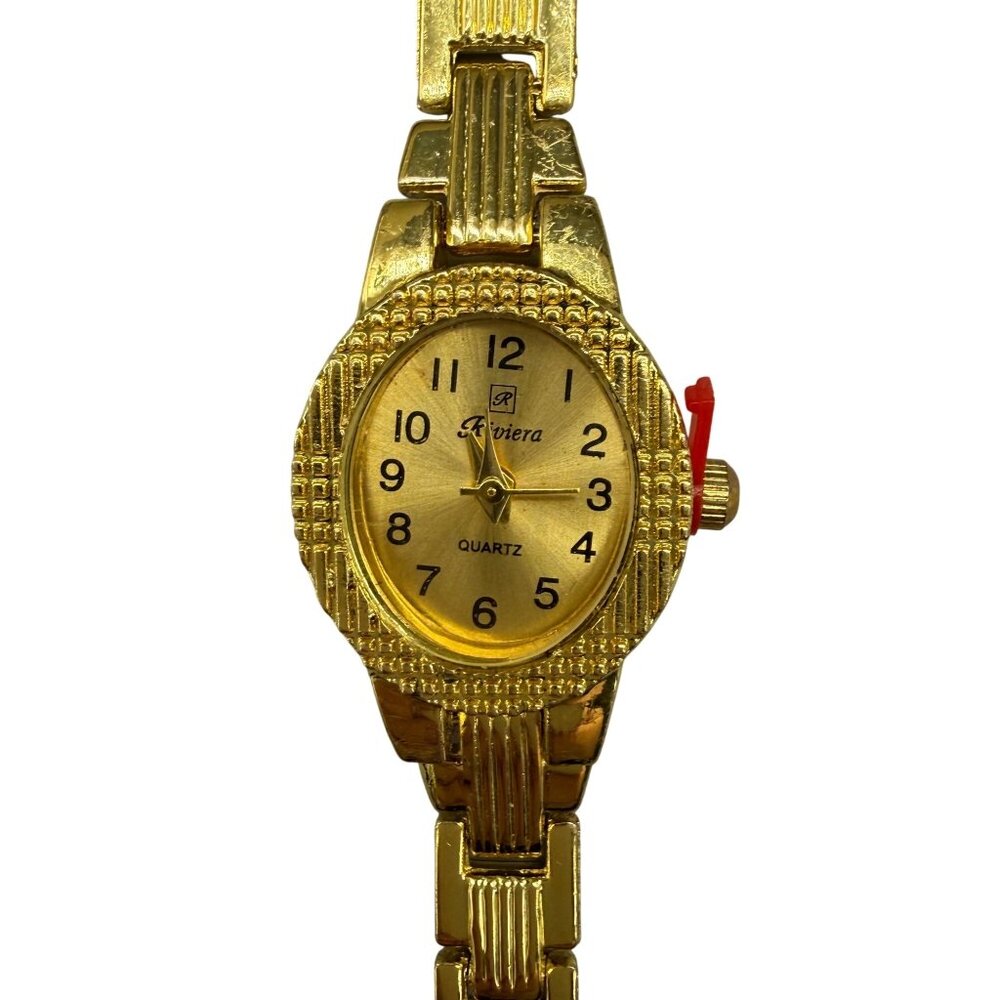 Riviera Women's Watch Quartz Gold Tone Ladies Stainless Steel Back Dust Proof